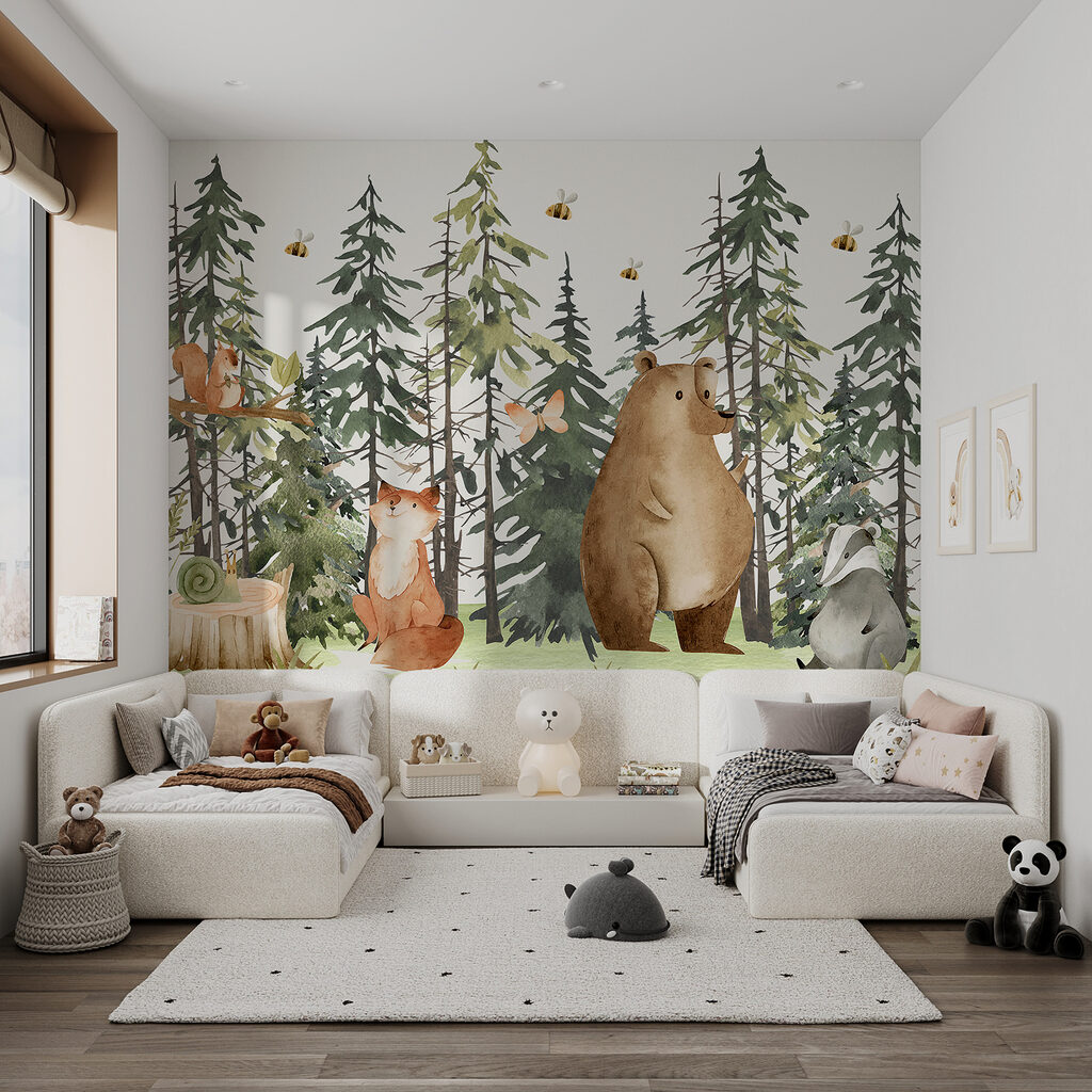 Um urso entre pinheiros — interior 4