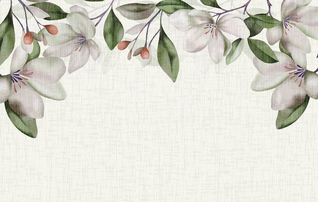 Magnólias brancas nos cantos — design completo