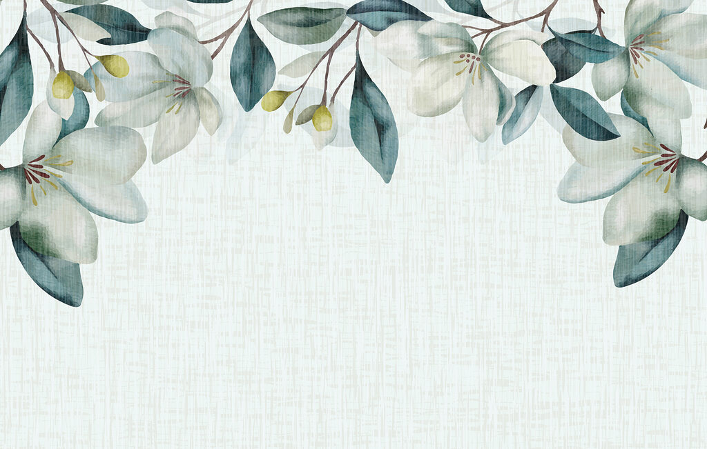 Magnólias brancas nos cantos — design completo