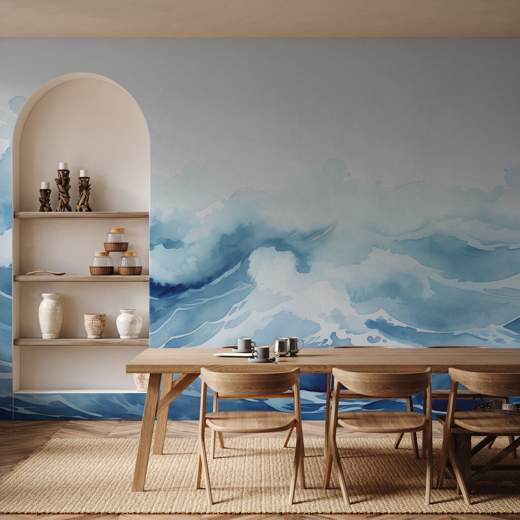 Ondas azuis em aguarela — interior 2