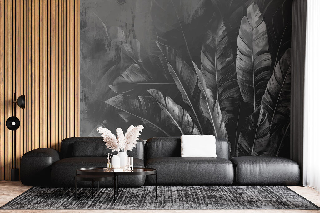 Folhas escuras em névoa — interior 2
