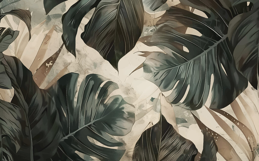 Folhas tropicais grandes — design completo