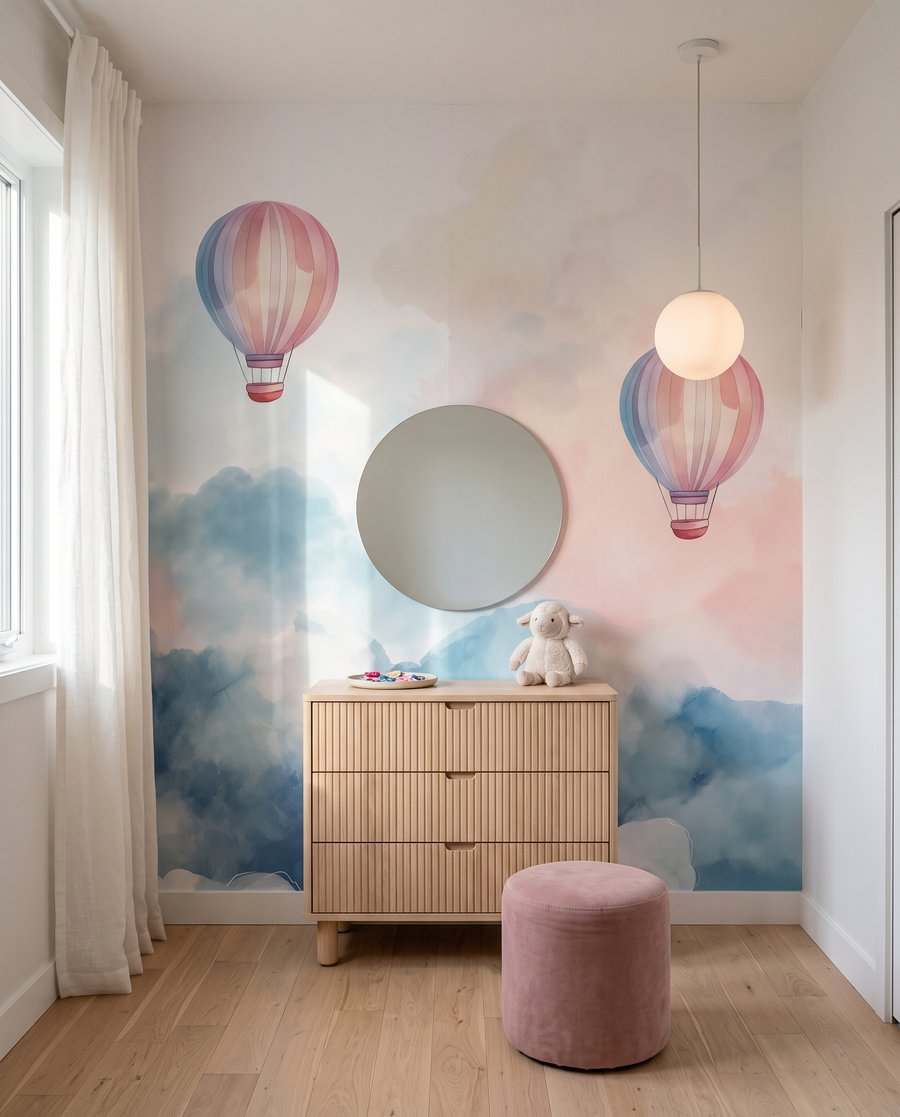 Três balões sobre nuvens — interior 5
