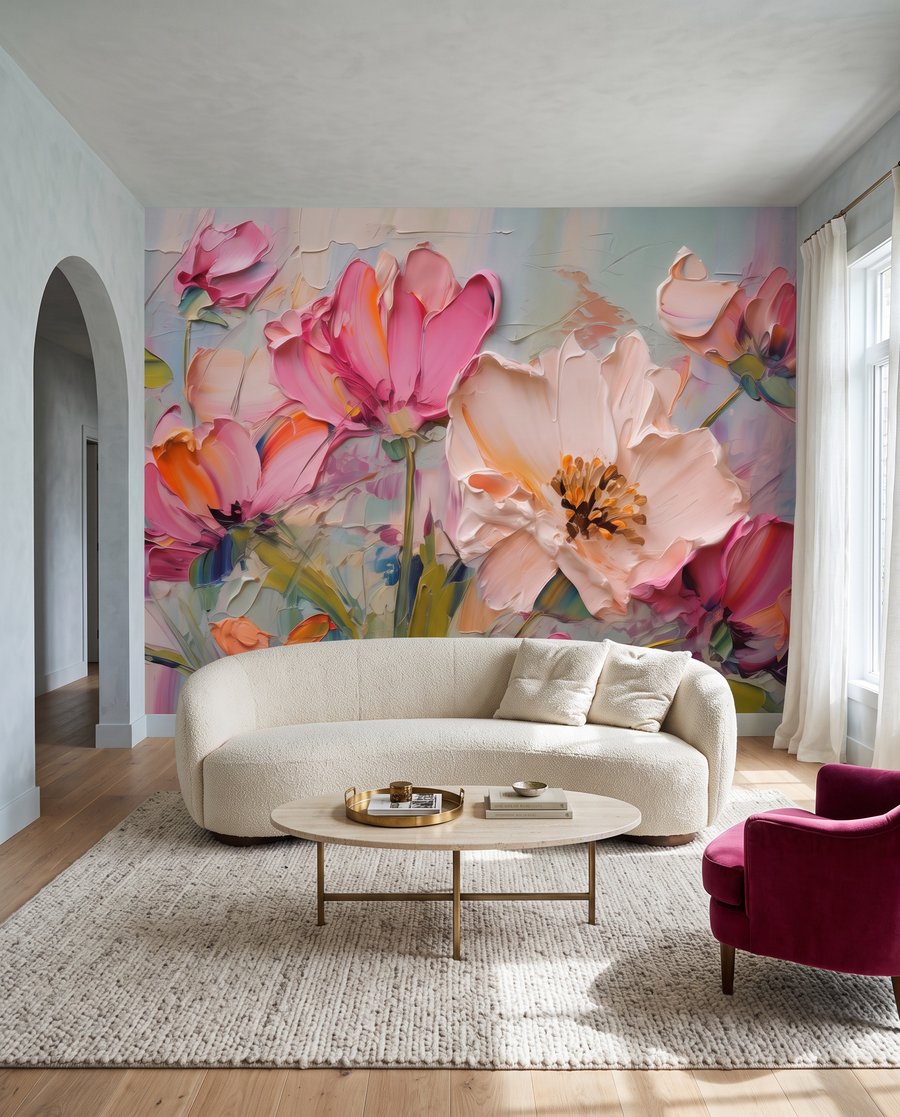 Flores rosa em pinceladas — interior 4