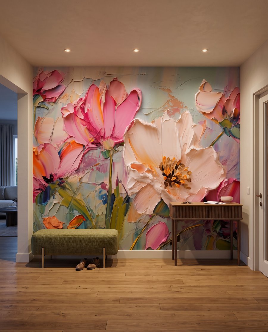 Flores rosa em pinceladas — interior 6