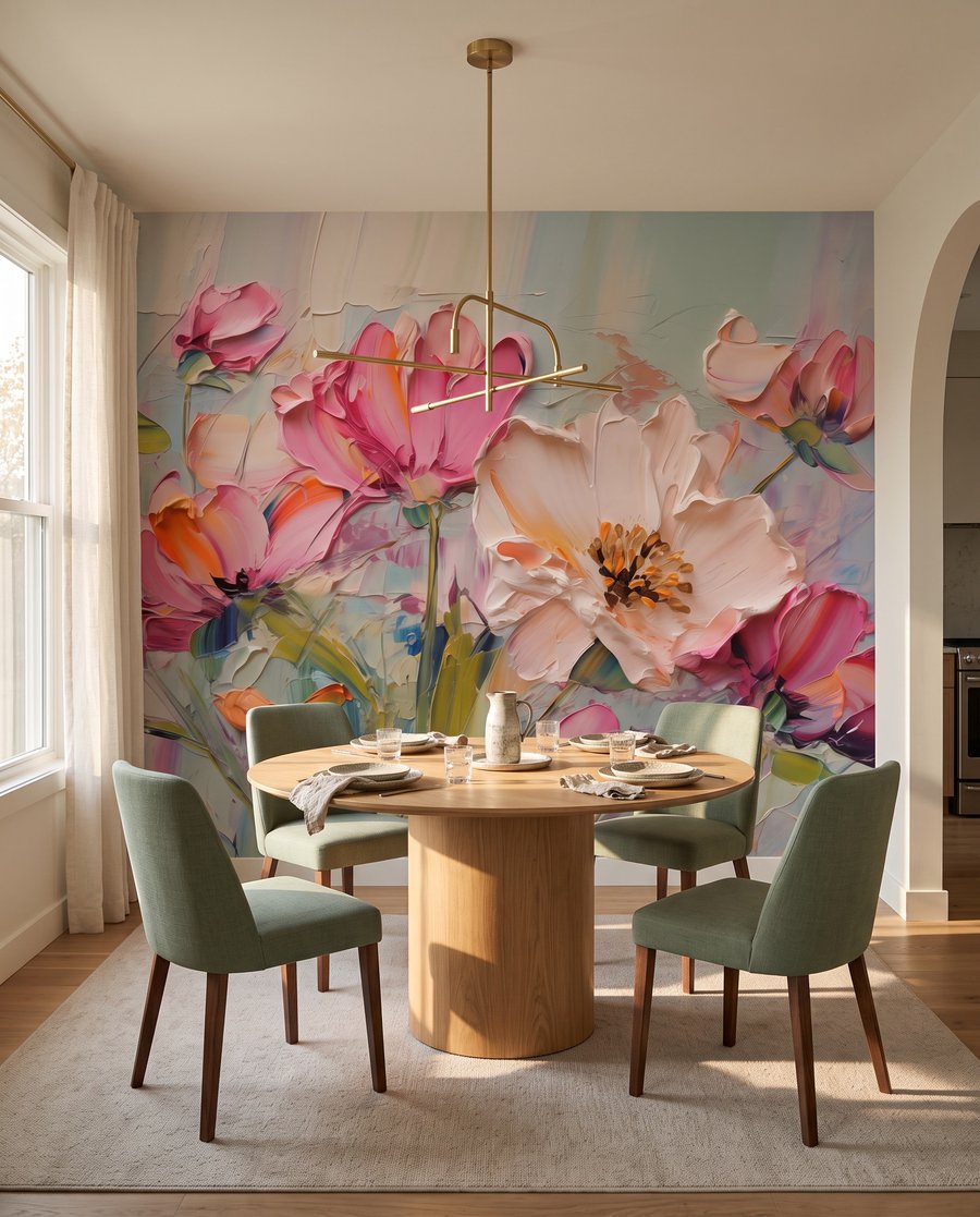 Flores rosa em pinceladas — interior 7