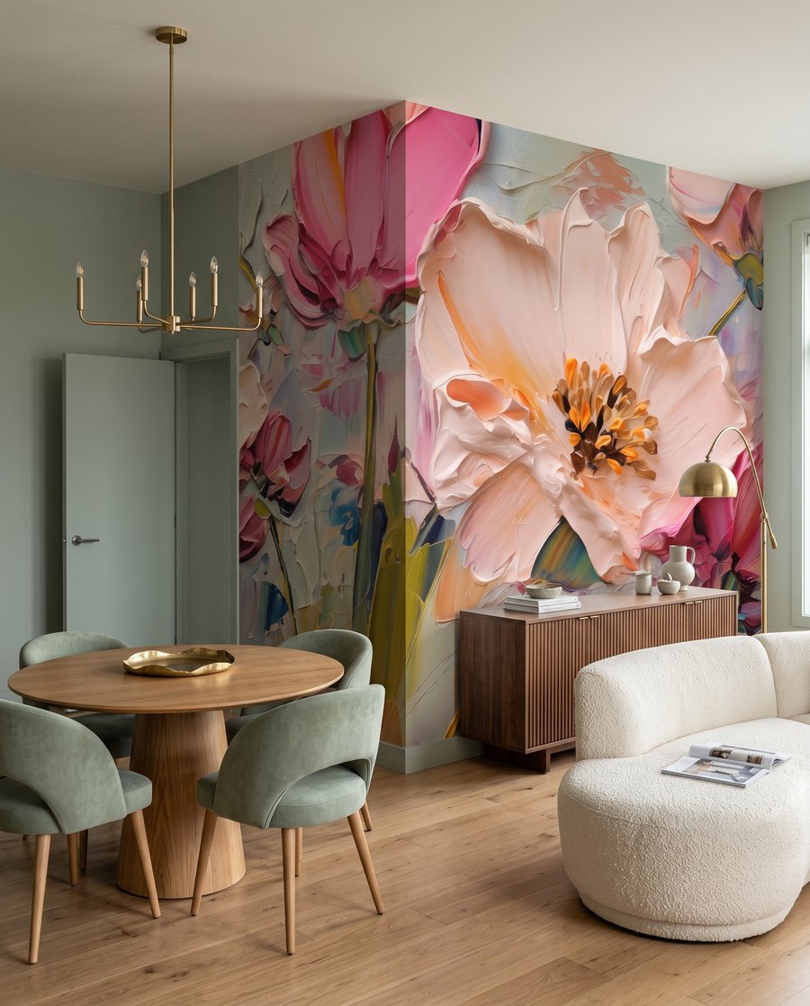Flores rosa em pinceladas — interior 8