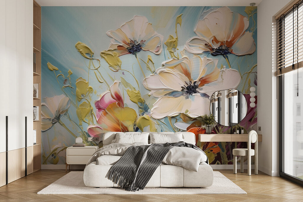 Flores brancas em azul-celeste — interior 2