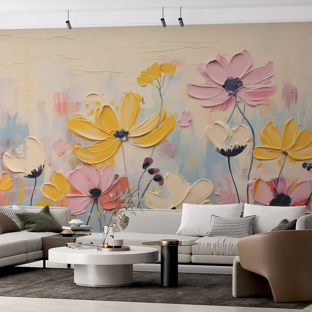 Flores em pinceladas amarelas — interior 1