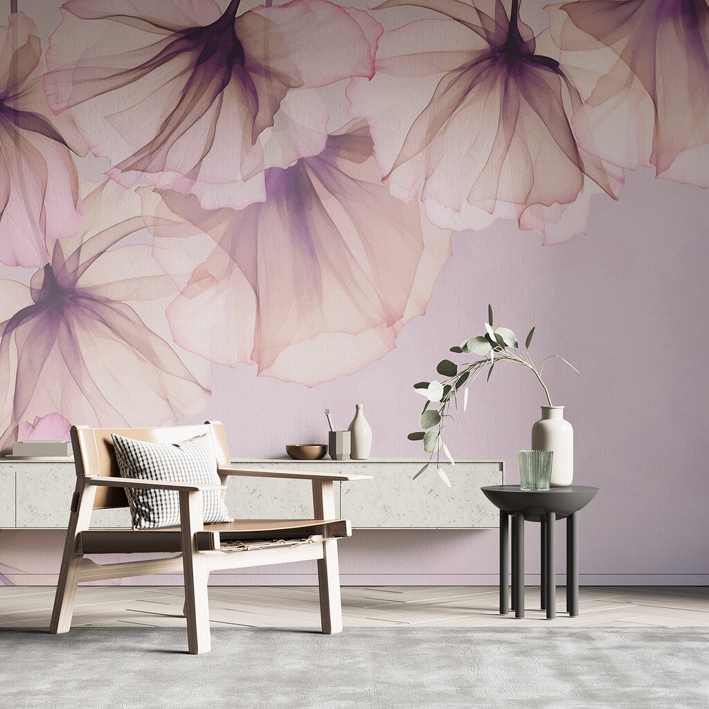 Véus de flores num interior