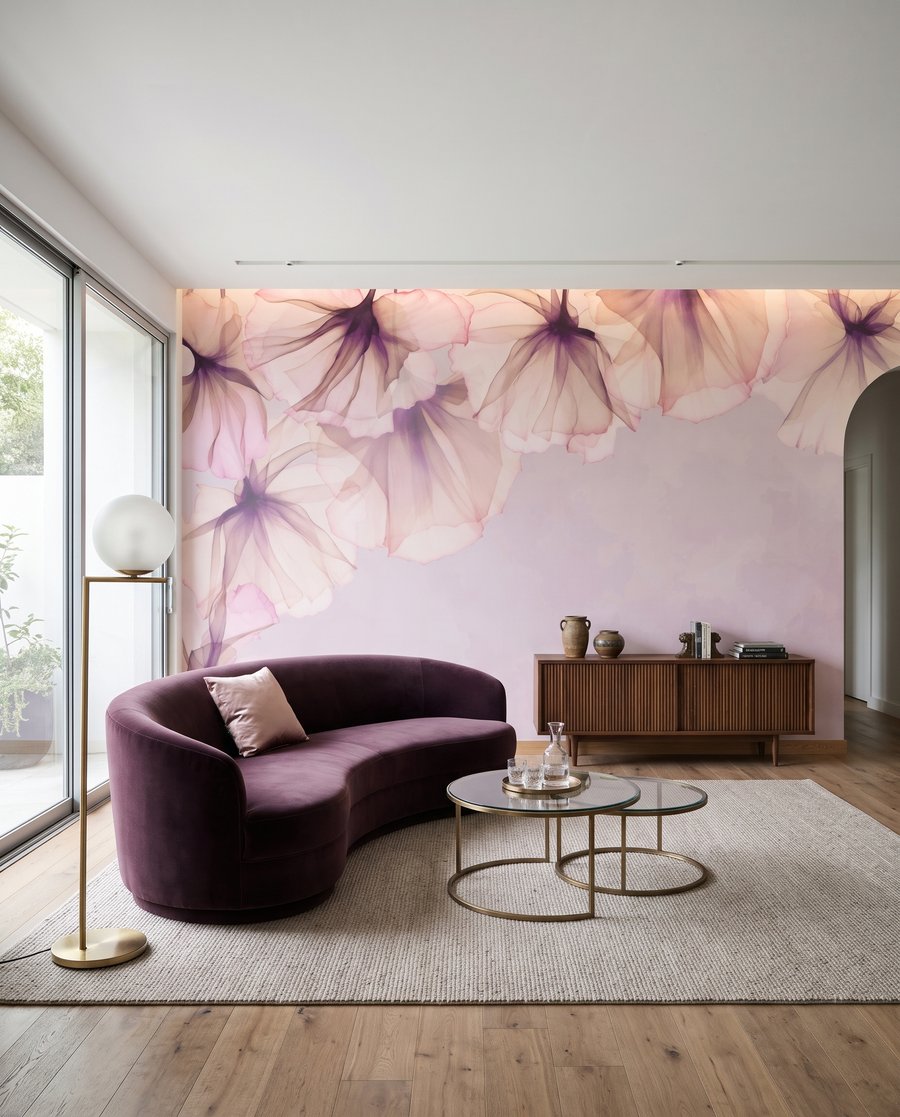 Véus de flores num interior