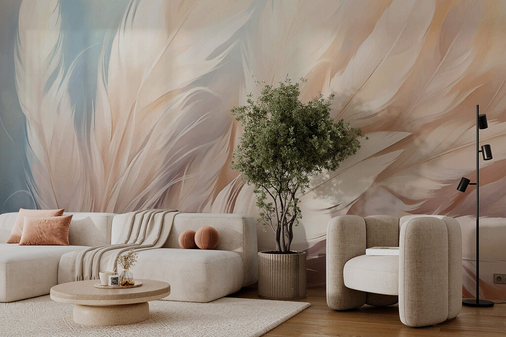 Penas em tons pastel — interior 3