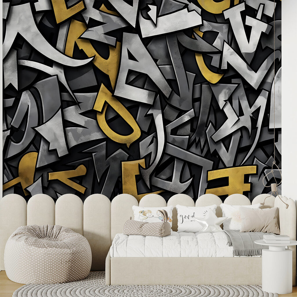 Letras em camadas escuras — interior 2