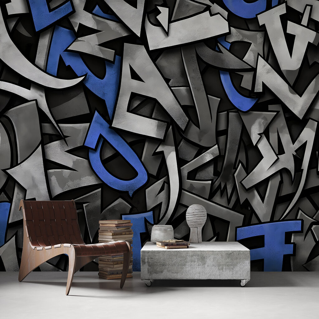 Letras em camadas escuras — interior 1