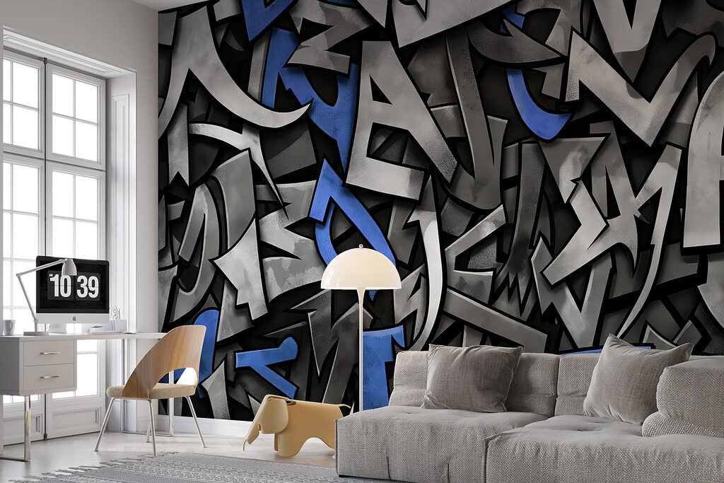 Letras em camadas escuras — interior 2