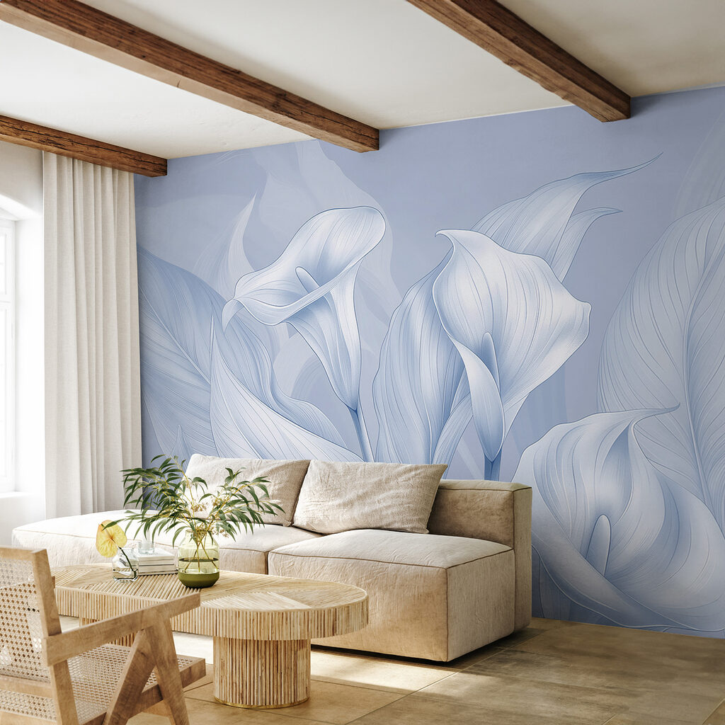 Cálices brancos entre folhas — interior 2
