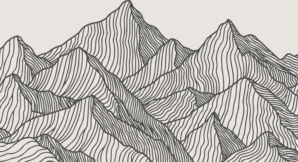 Montanhas em linhas — design completo