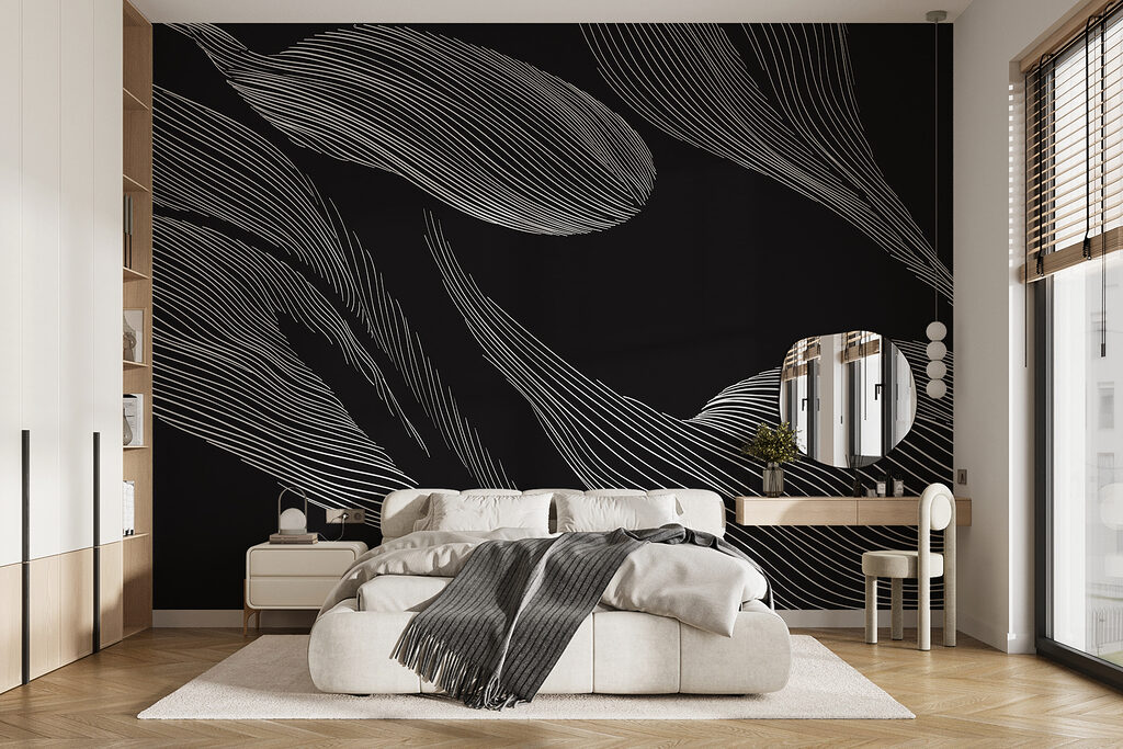 Linhas paralelas em diagonal num interior