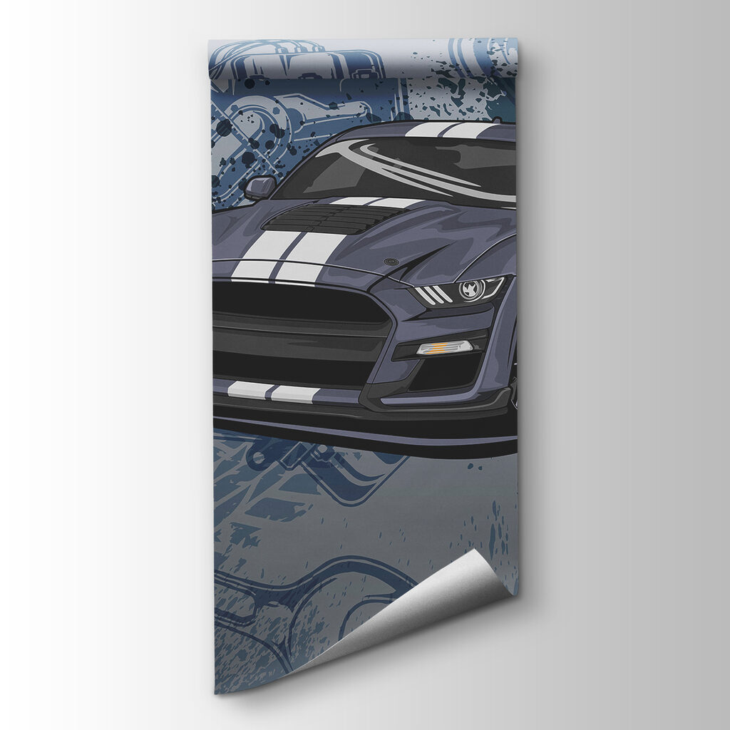 Carro entre desenhos técnicos — vista do produto