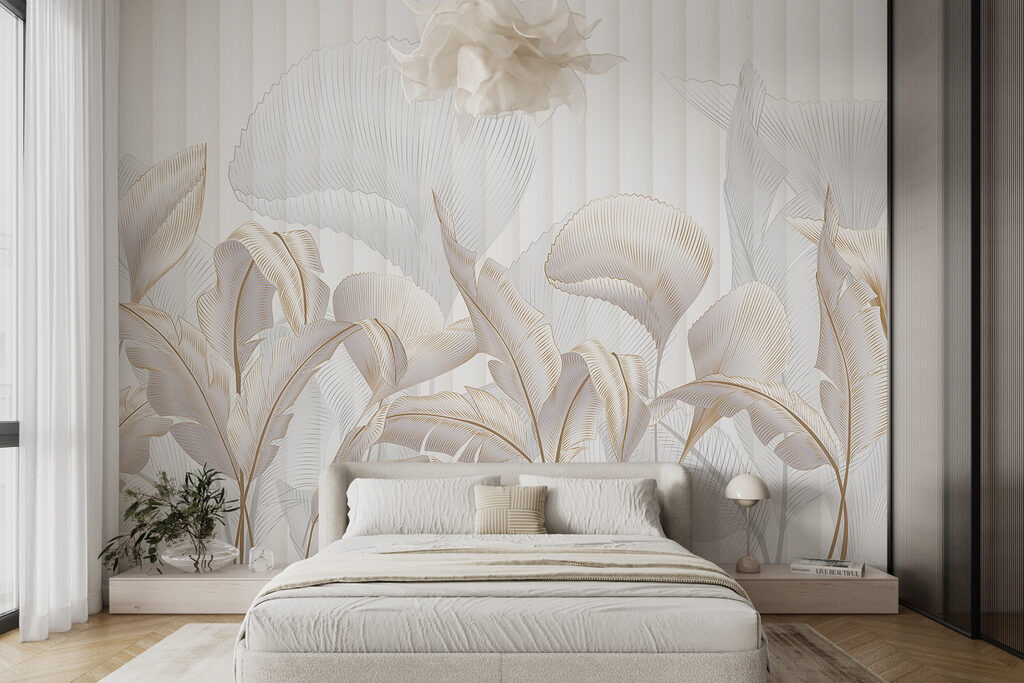 Folhas brancas transparentes num interior