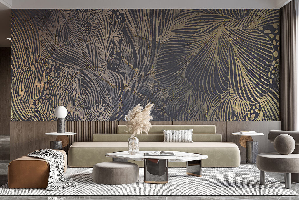 Linhas douradas em antracite — interior 4