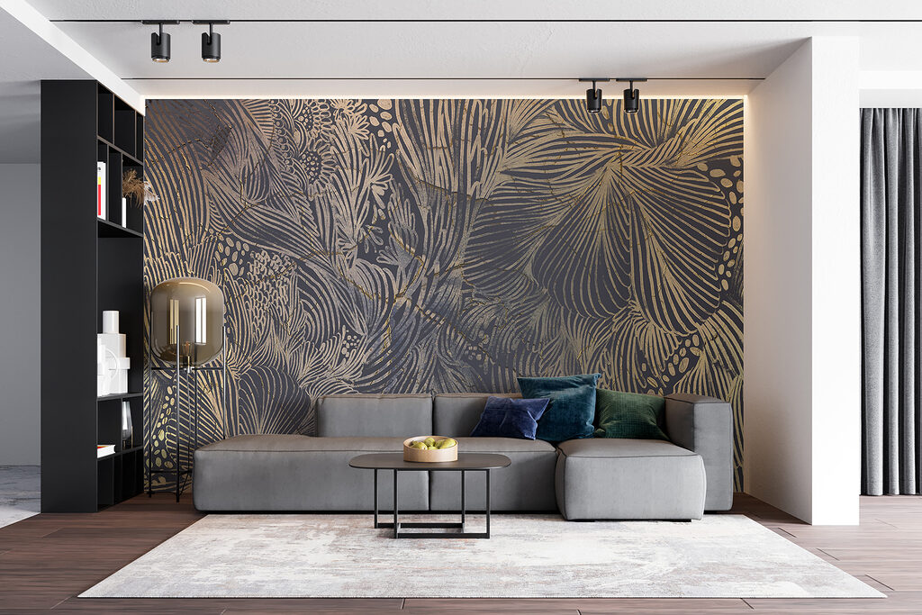 Linhas douradas em antracite — interior 6