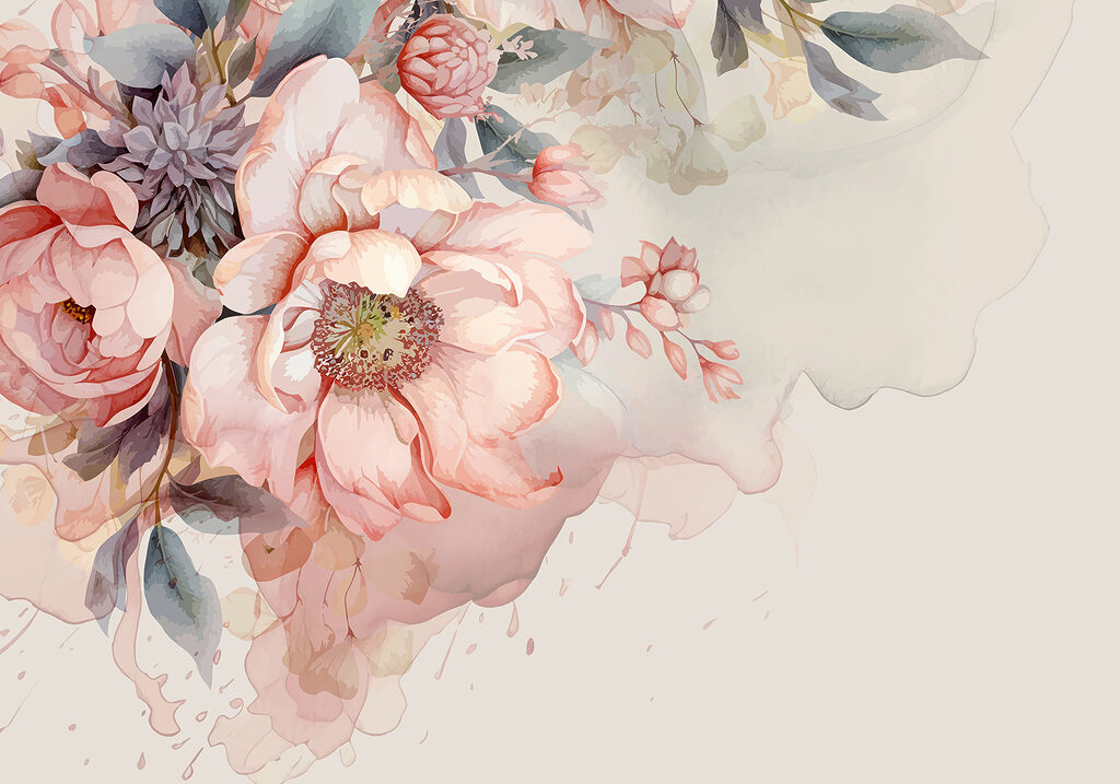 Rosas sobre bege suave — design completo