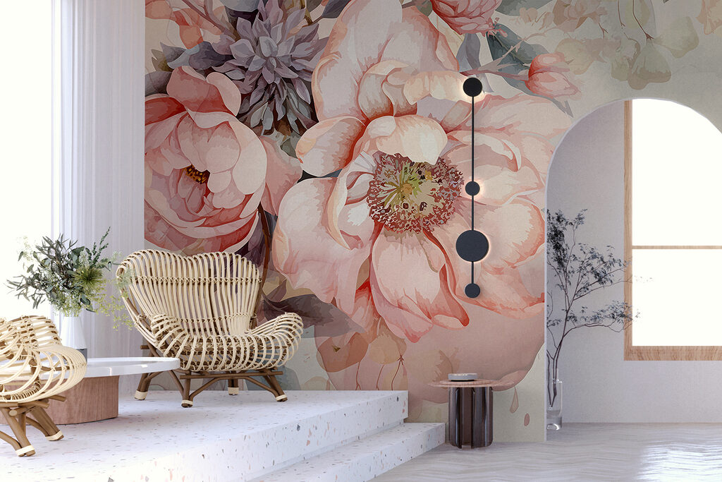 Rosas sobre bege suave — interior 5