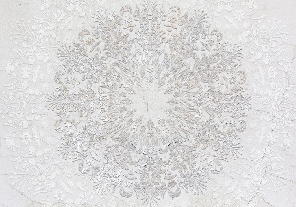 Ornamento branco em relevo — design completo