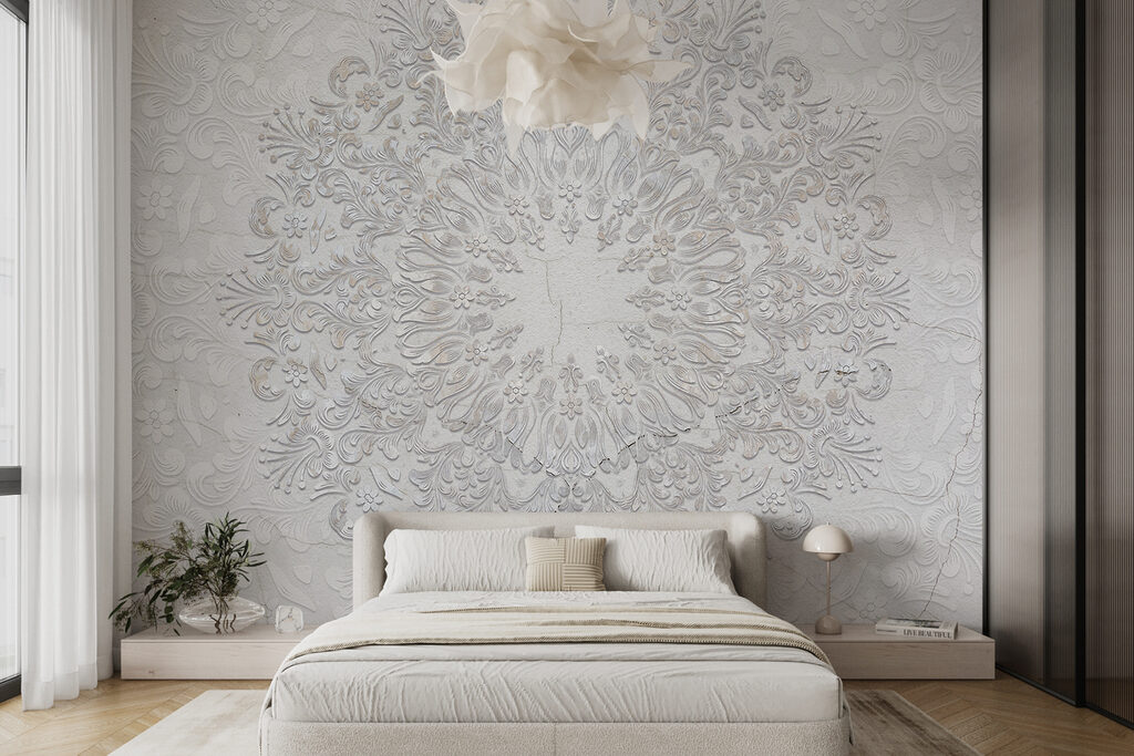 Ornamento branco em relevo — interior 1