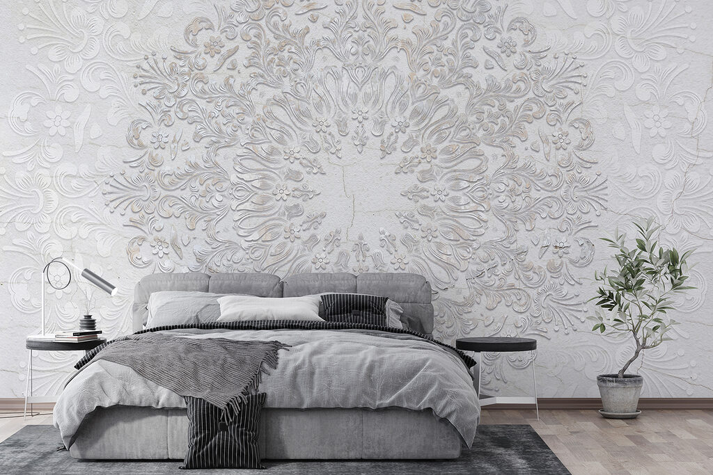 Ornamento branco em relevo — interior 2