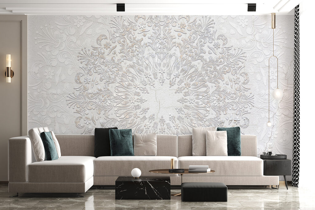 Ornamento branco em relevo — interior 4