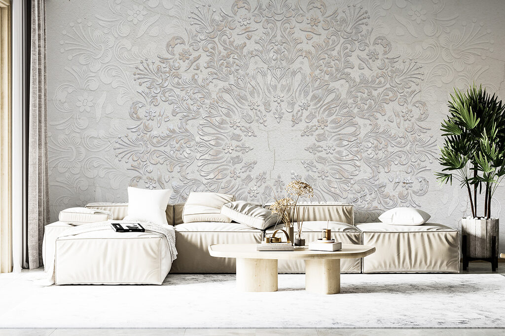 Ornamento branco em relevo — interior 5