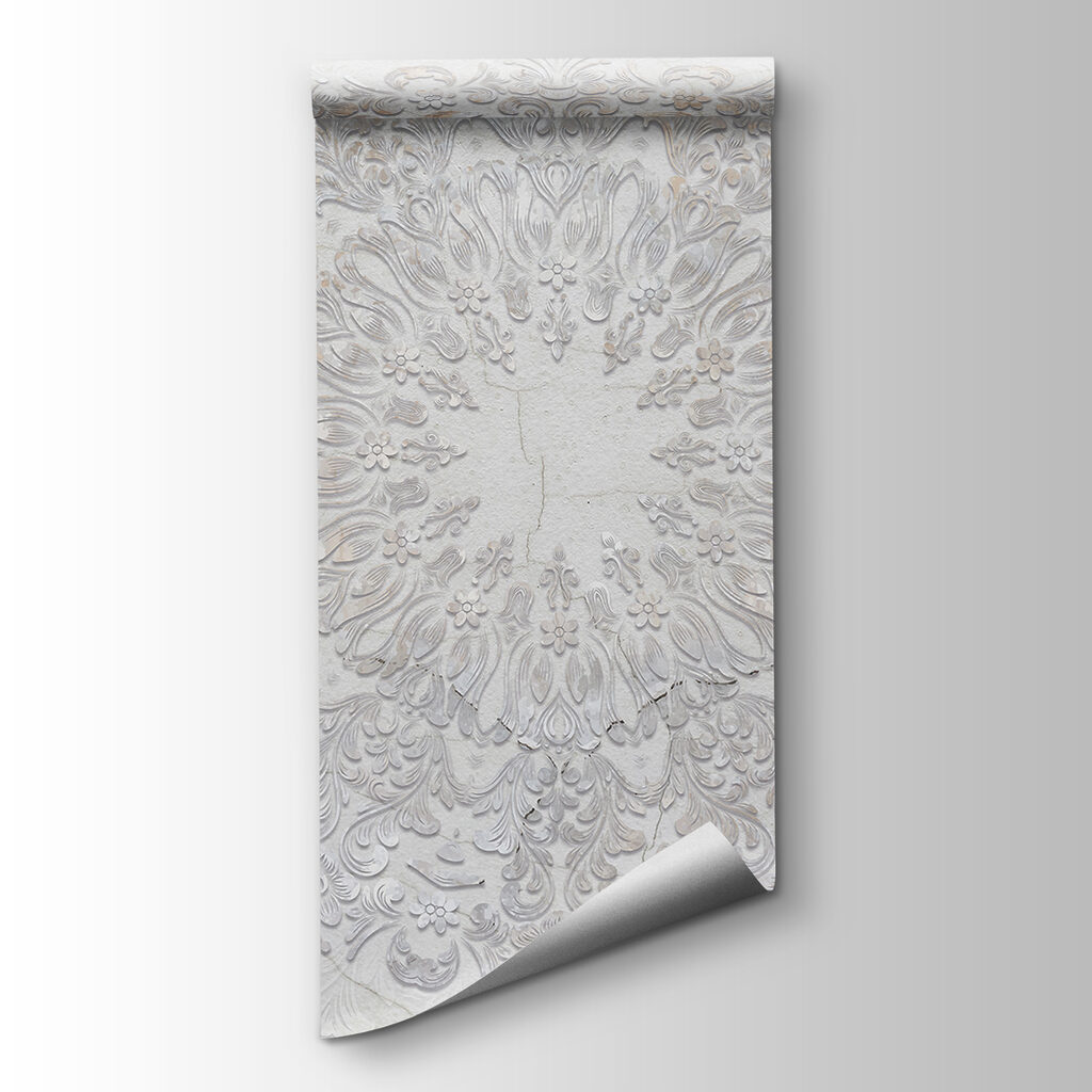 Ornamento branco em relevo — vista do produto