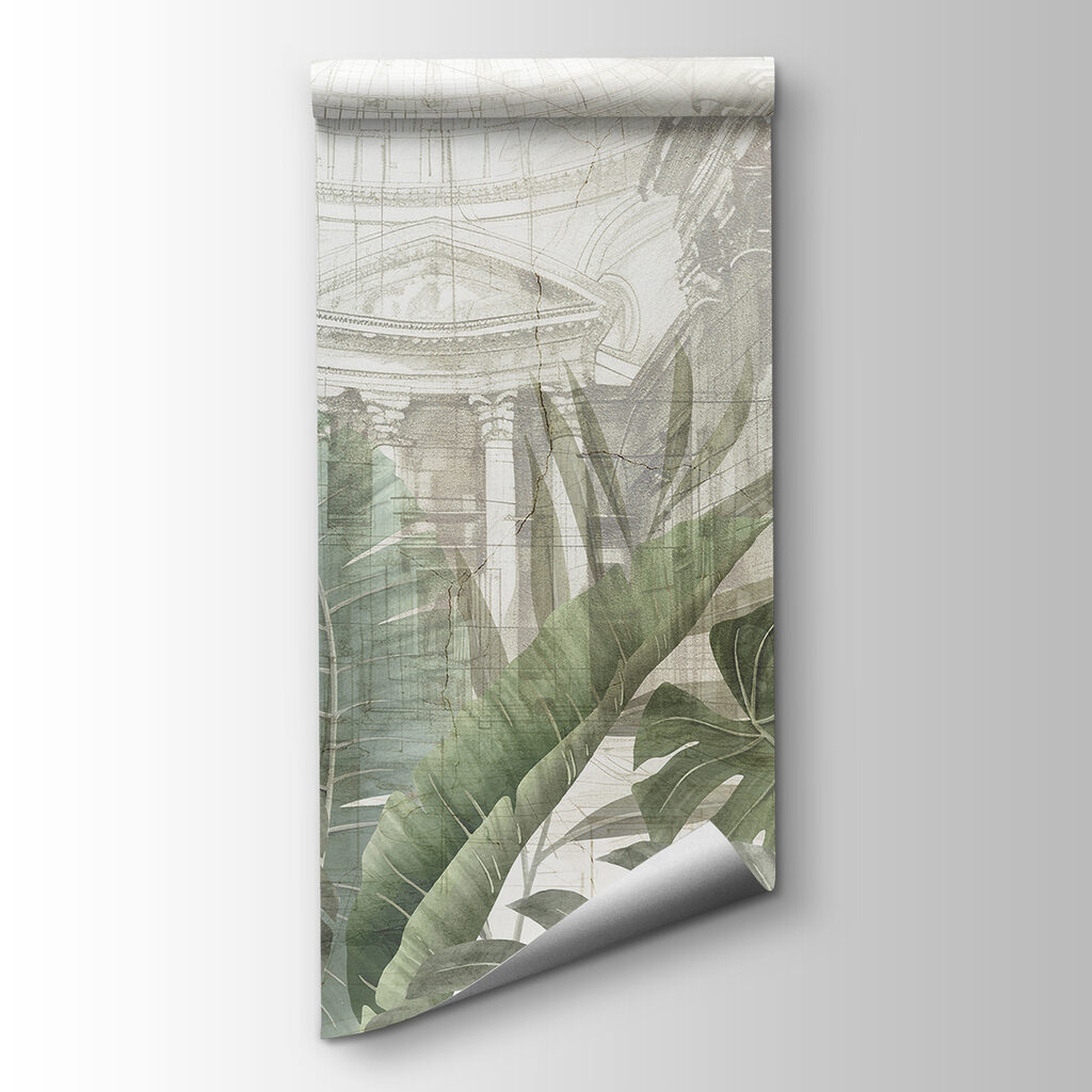 Folhas sobre arquitetura desenhada — vista do produto