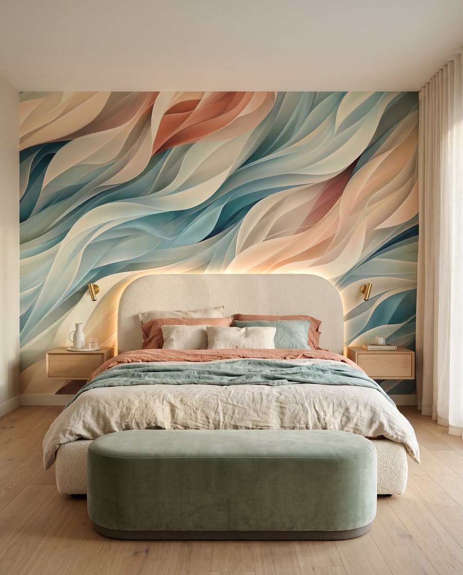 Ondas em tons pastel — interior 2