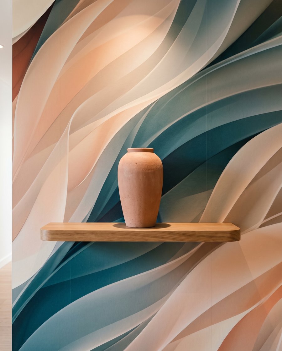 Ondas em tons pastel — detalhe
