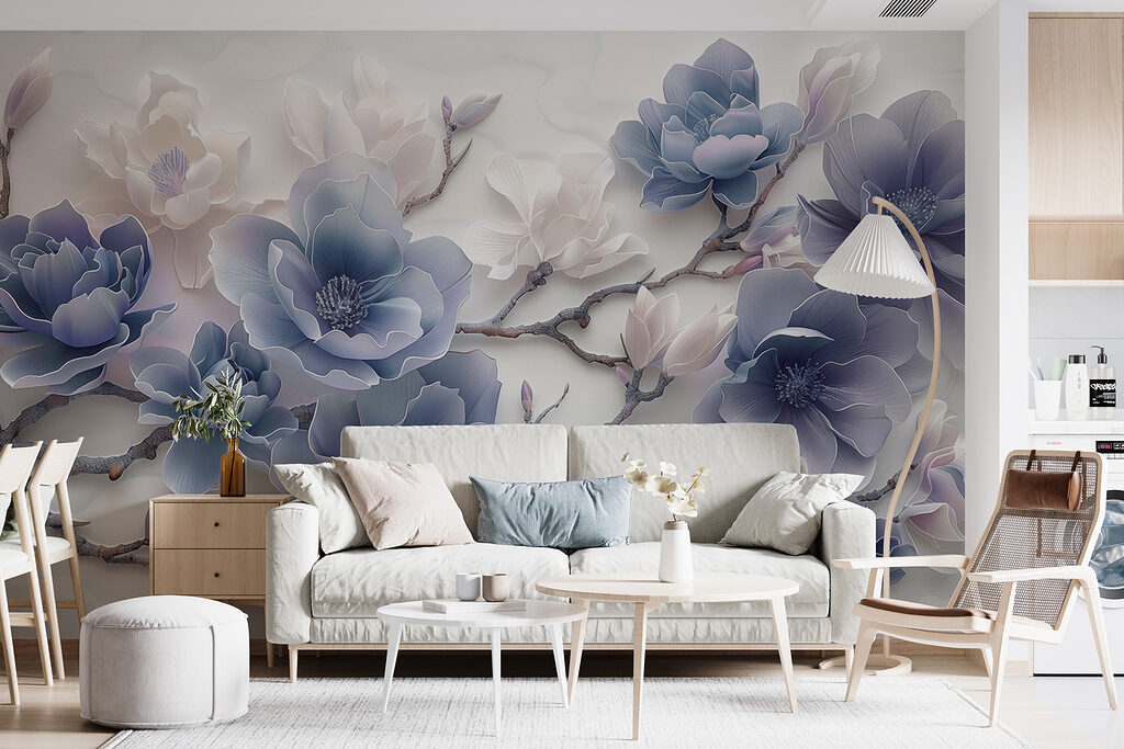 Flores lilás sinuosas — interior 1