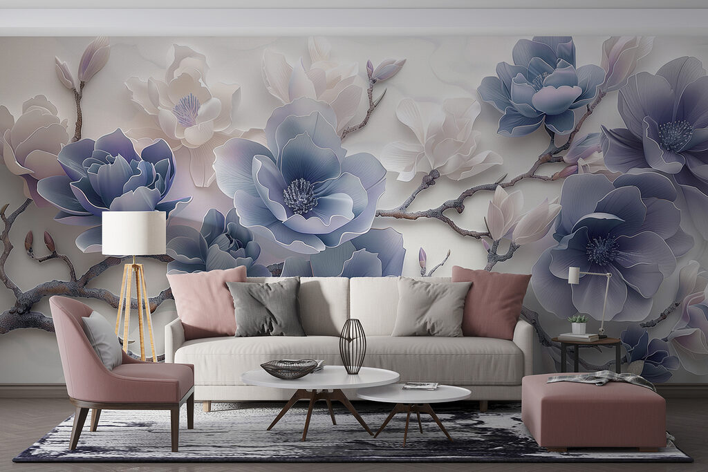 Flores lilás sinuosas — interior 2