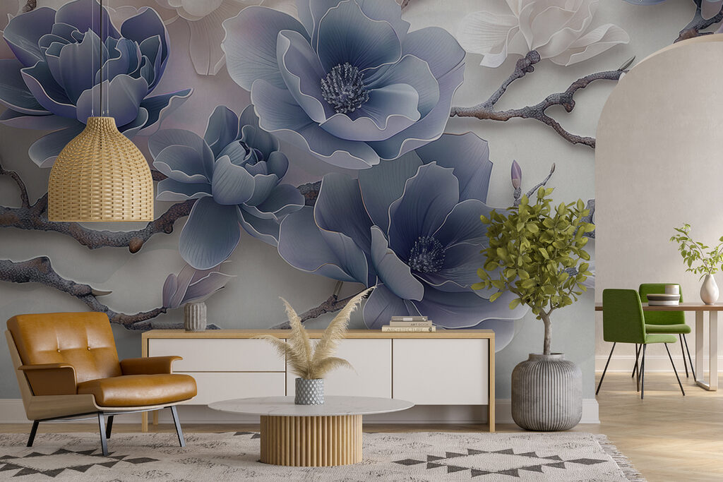 Flores lilás sinuosas — interior 3