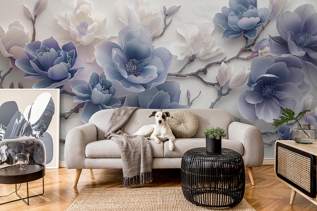 Flores lilás sinuosas — interior 4