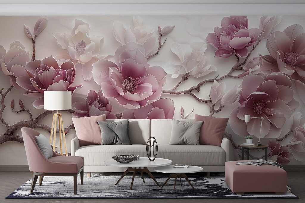 Flores lilás sinuosas — interior 2