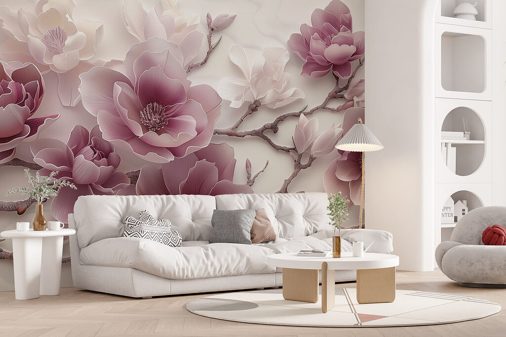 Flores lilás sinuosas — interior 3