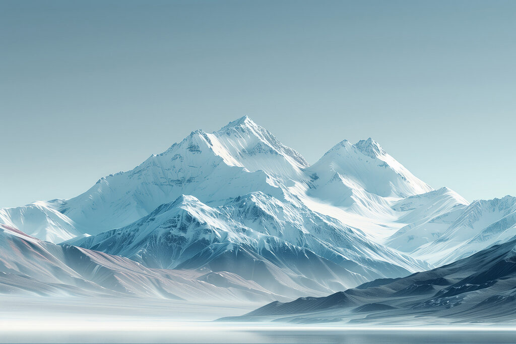Montanhas nevadas azuis — design completo