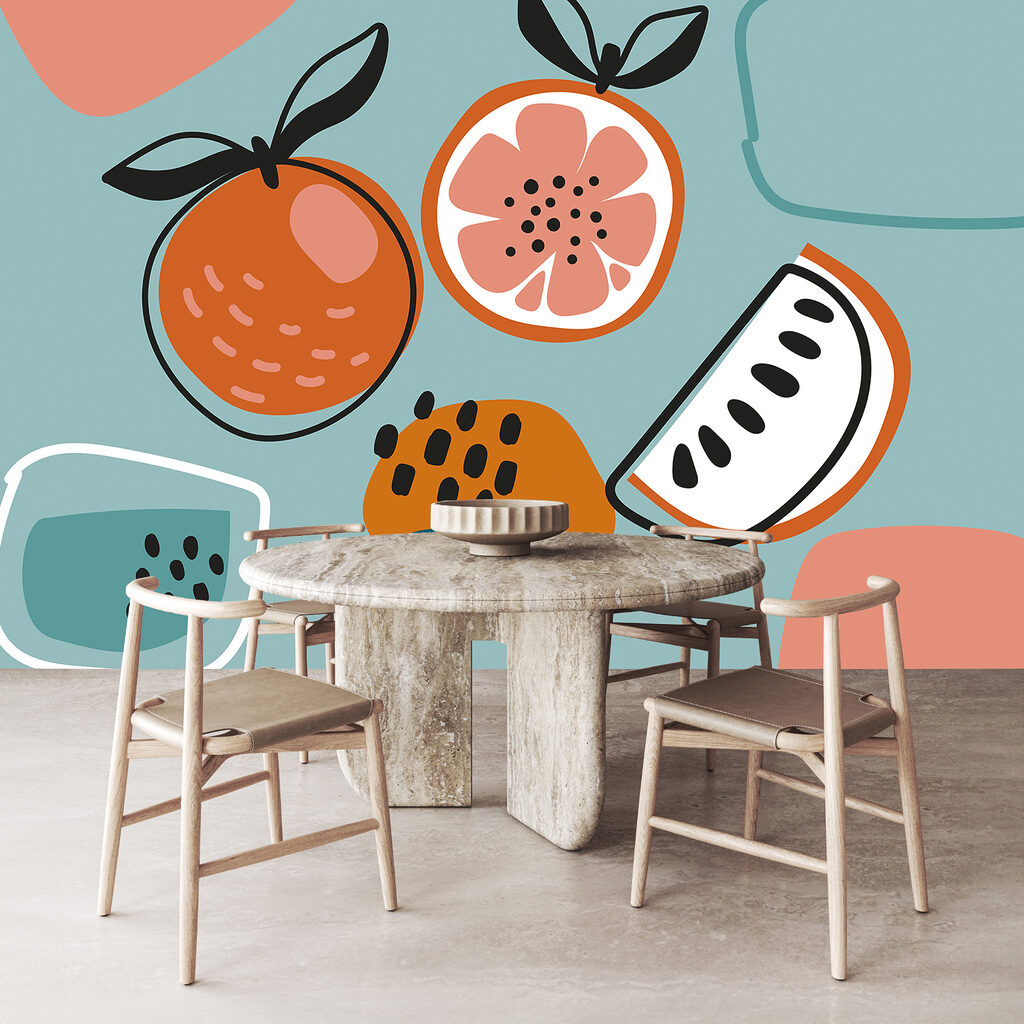 Frutos em desenho lúdico — interior 1