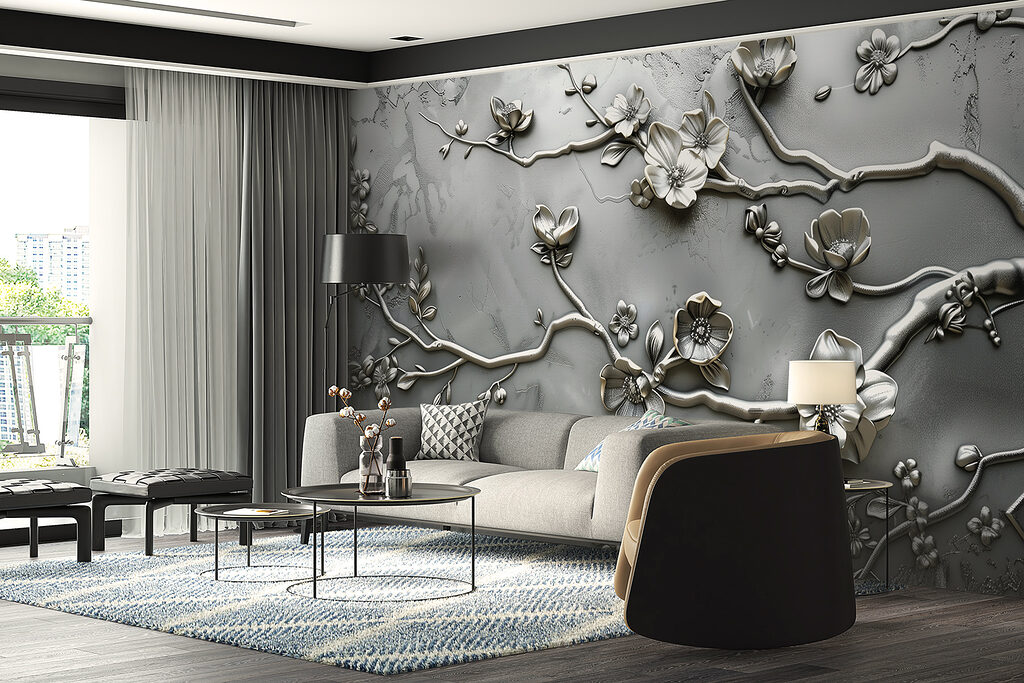 Ramos floridos em relevo — interior 3