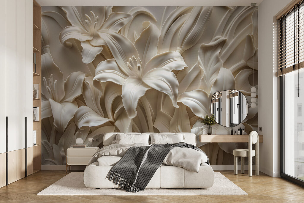Flores brancas com sombras — interior 2