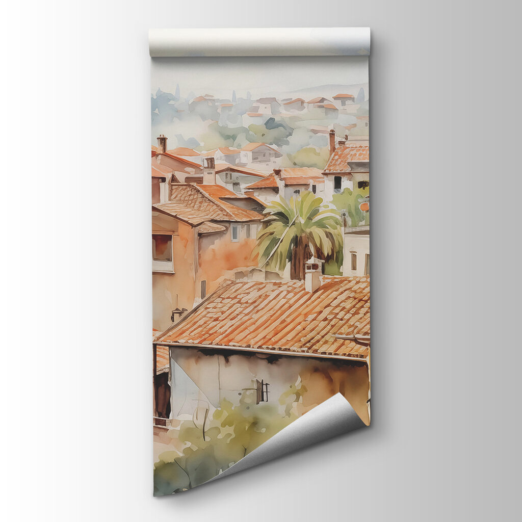 Telhados em aguarela quente — vista do produto