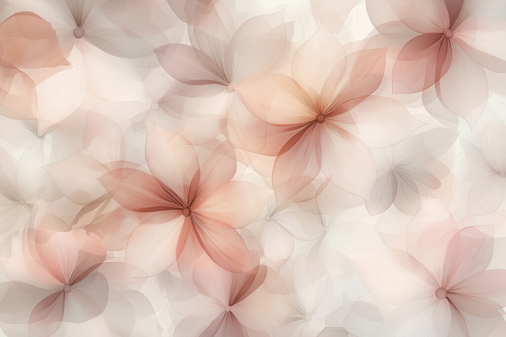 Flores transparentes sobrepostas — design completo