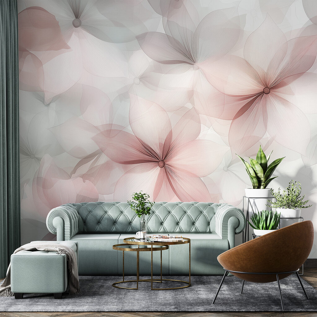 Flores transparentes sobrepostas — interior 3